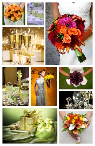 fall winter wedding palette collage